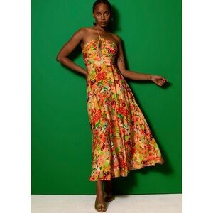 Carolina K Carmen midi Dress-Wildflowers NWT